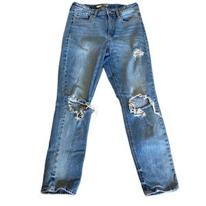 Old Navy Power Straight High Waisted Distressed Mom Jeans